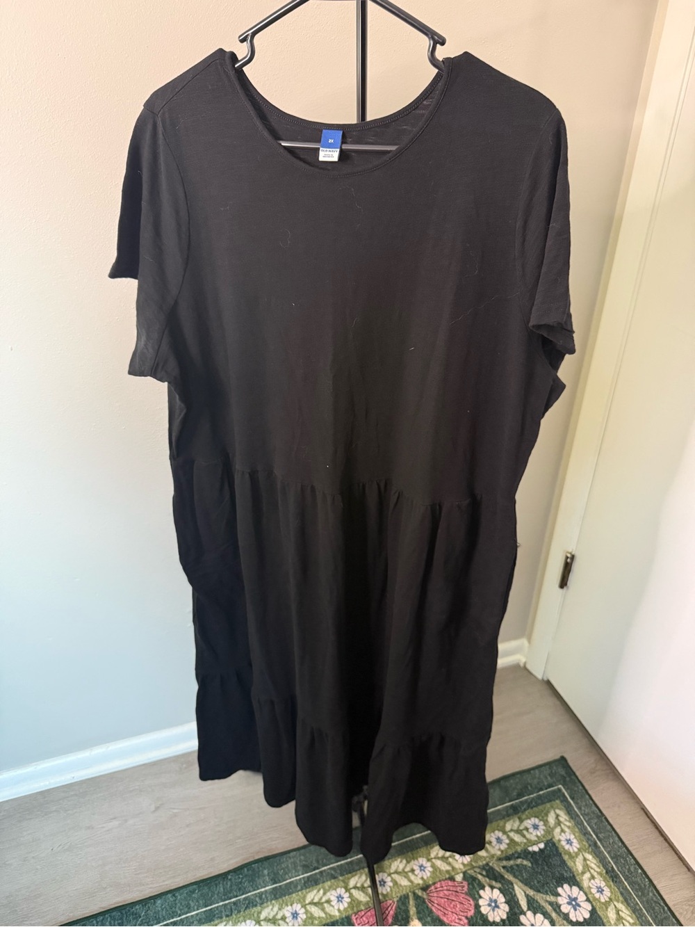 Old Navy Black Tiered Midi Length Dress - 2X